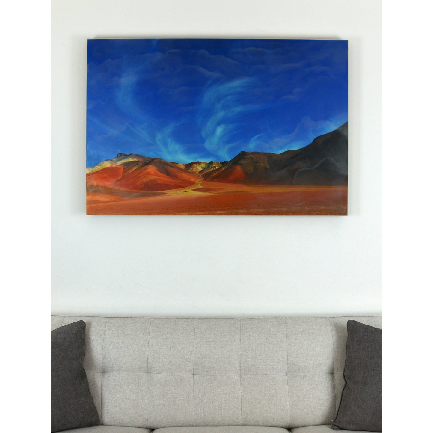 Road to Mars - Photo Encaustic - Bolivia High Desert - 48"W x 32"H